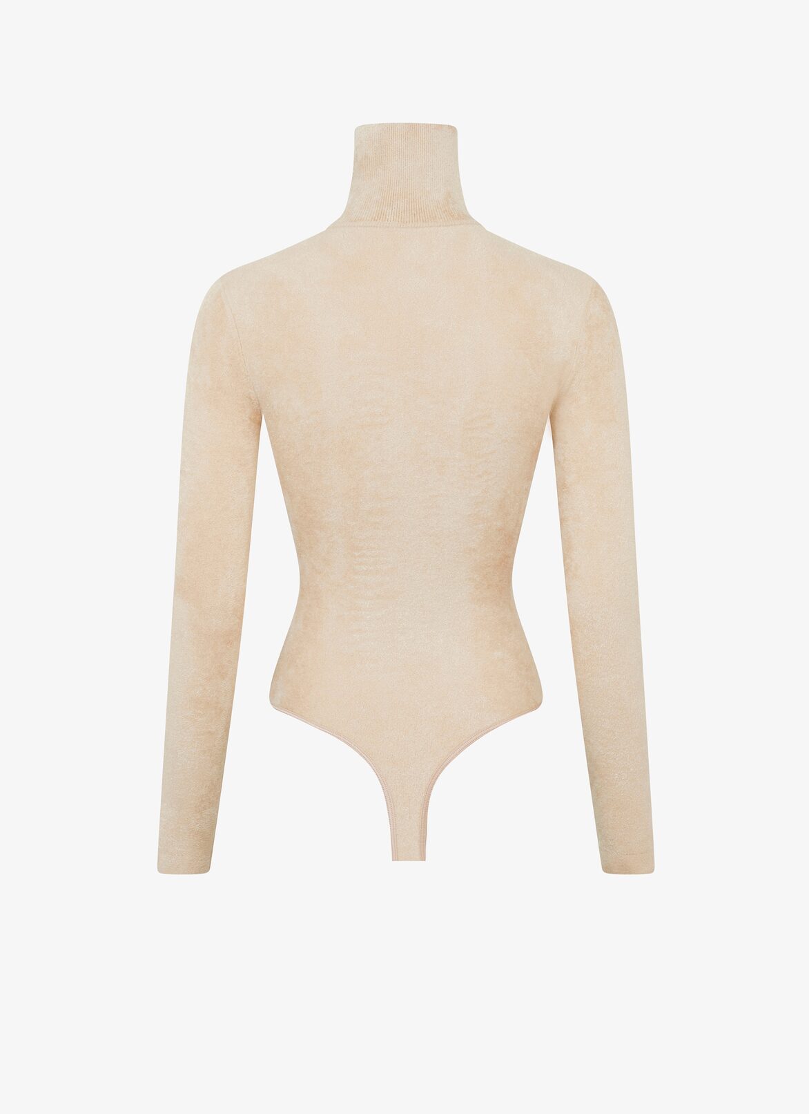 Velvet highneck body ALAÏA BROWN VELVET HIGHNECK BODY